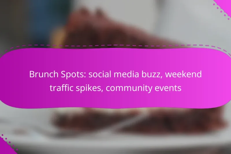 Brunch Spots: social media buzz, weekend traffic spikes, community events