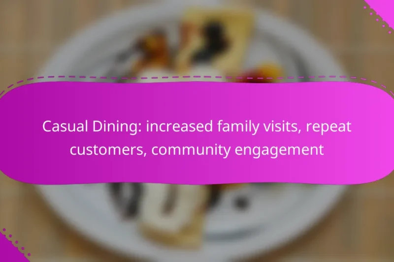 Casual Dining: increased family visits, repeat customers, community engagement