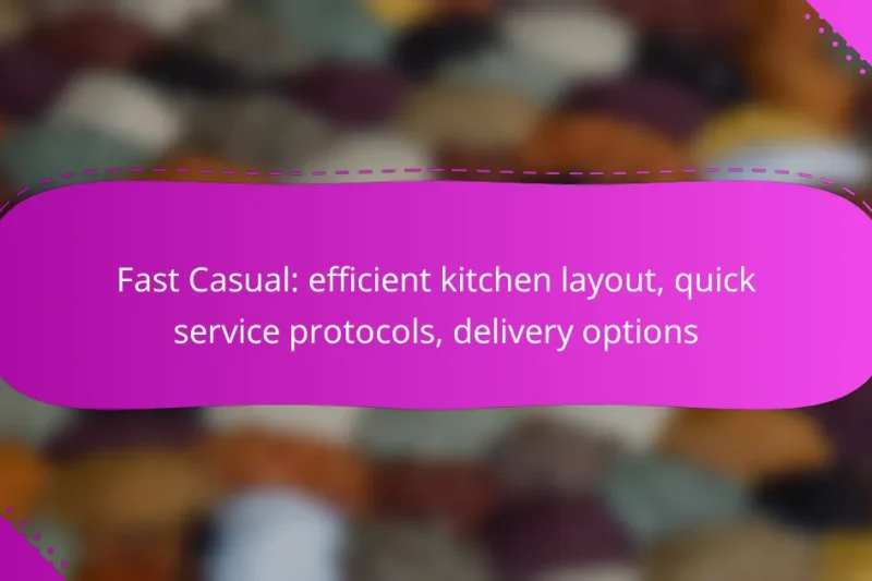 Fast Casual: efficient kitchen layout, quick service protocols, delivery options