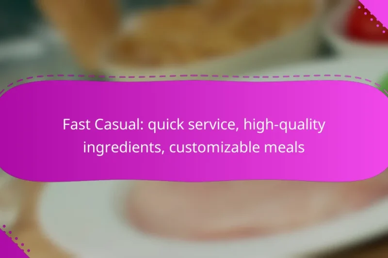 Fast Casual: quick service, high-quality ingredients, customizable meals