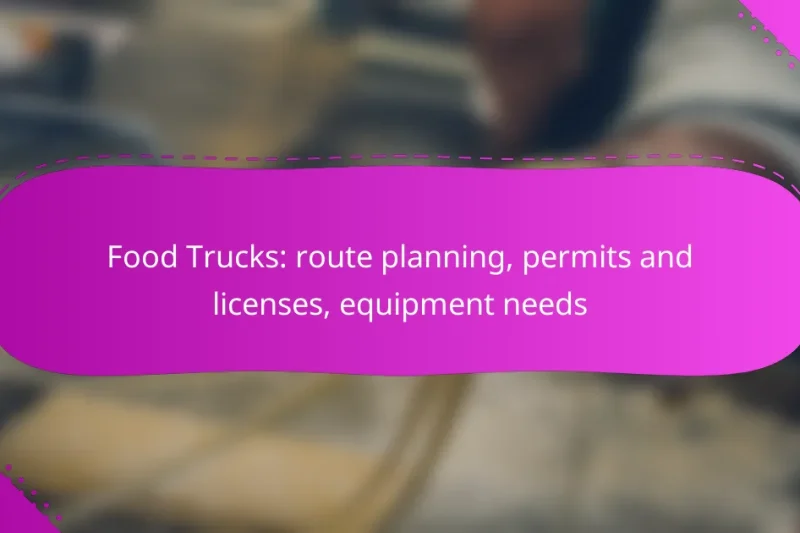 Food Trucks: route planning, permits and licenses, equipment needs