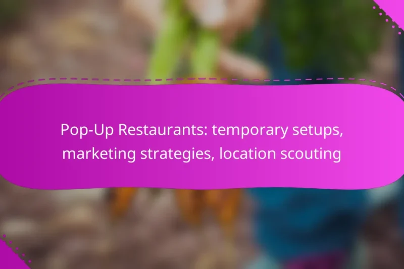 Pop-Up Restaurants: temporary setups, marketing strategies, location scouting