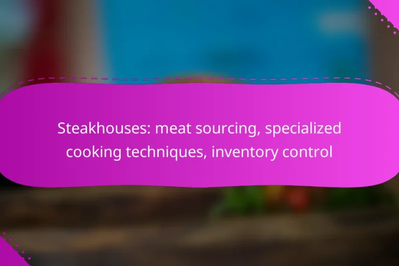 Steakhouses: meat sourcing, specialized cooking techniques, inventory control
