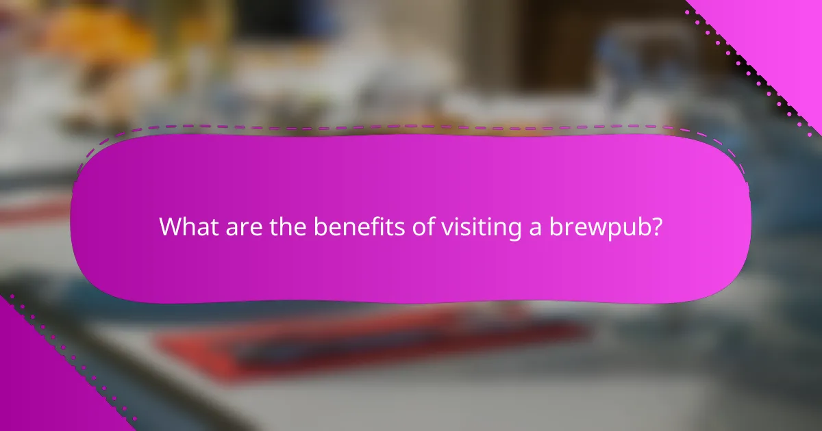What are the benefits of visiting a brewpub?