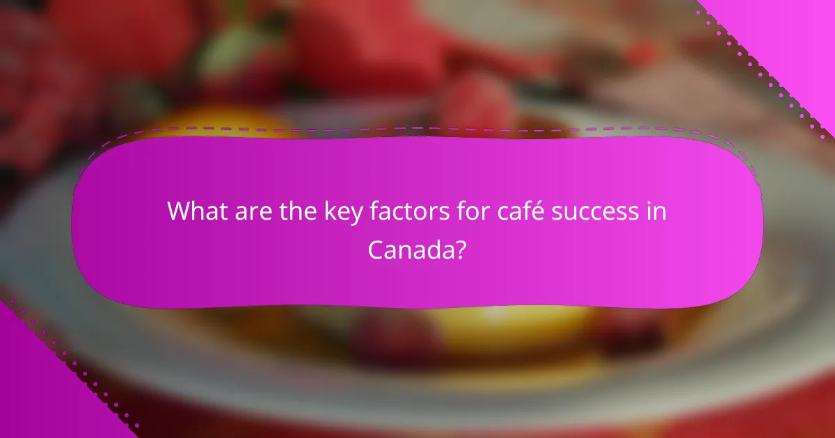 What are the key factors for café success in Canada?