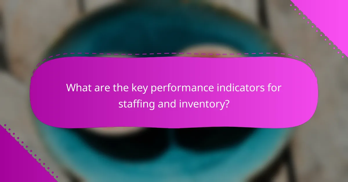 What are the key performance indicators for staffing and inventory?